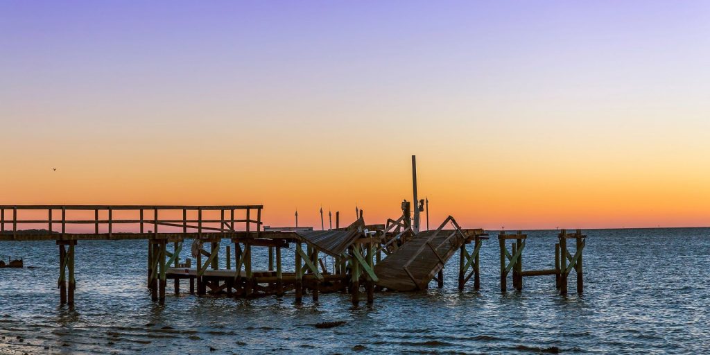 Collapsed pier