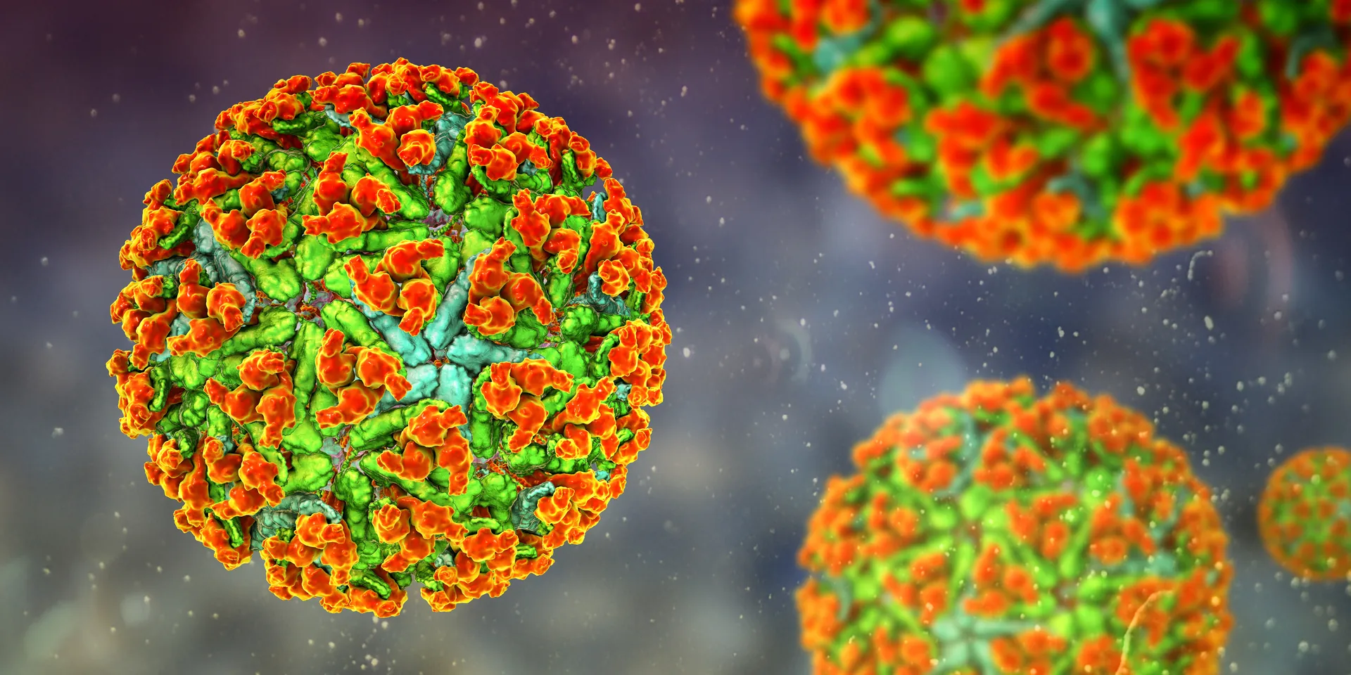 A CGI image of a virus cell